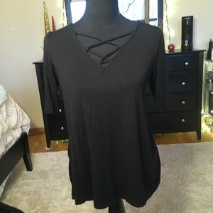 Cross Up Black T-Shirt